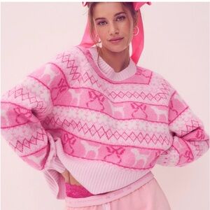 SOLD OUT LoveShackFancy VS Pink sweater New with tags size Small